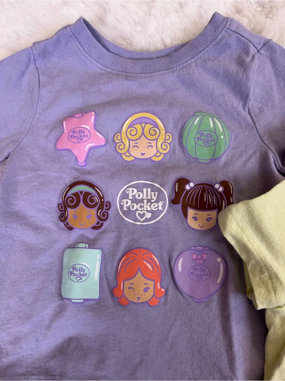 Old Navy Cotton Polly Pocket Purple Tee & Silly Goose Club Green Tees 12-18 MOS